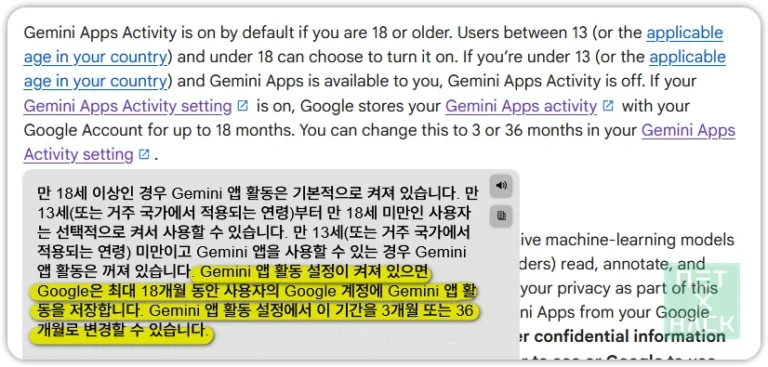 Gemini 개인정보수집 팩트체크