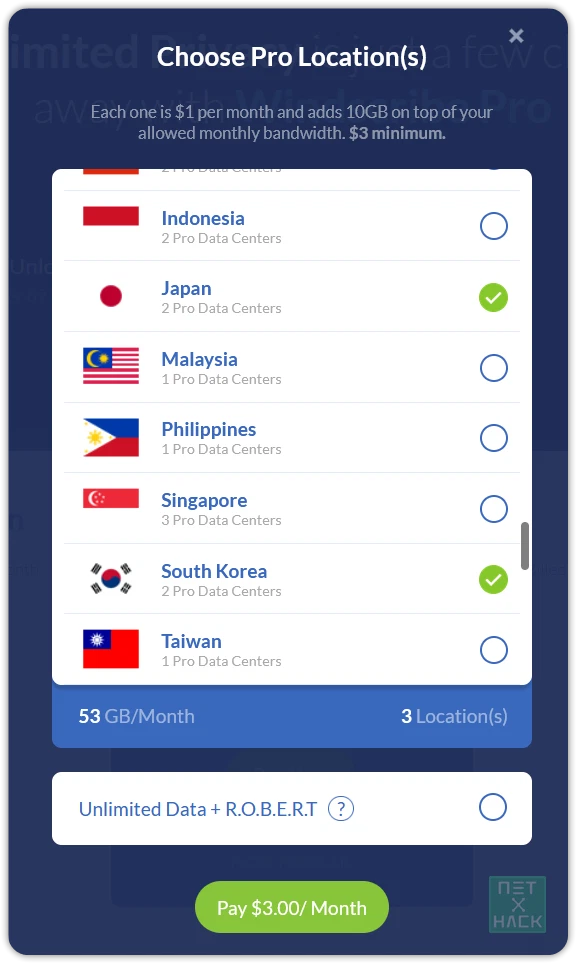 Windscribe 커스텀 플랜 가격 윈드스크라이브