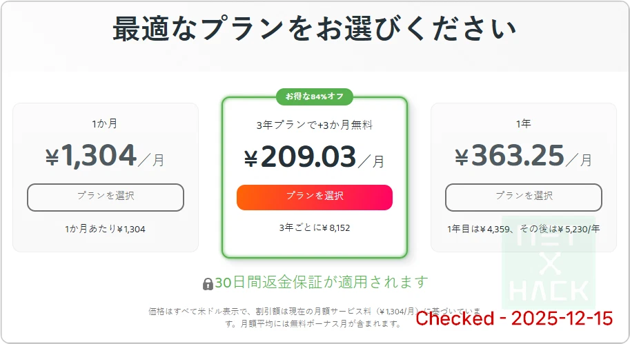 PIA VPNの料金