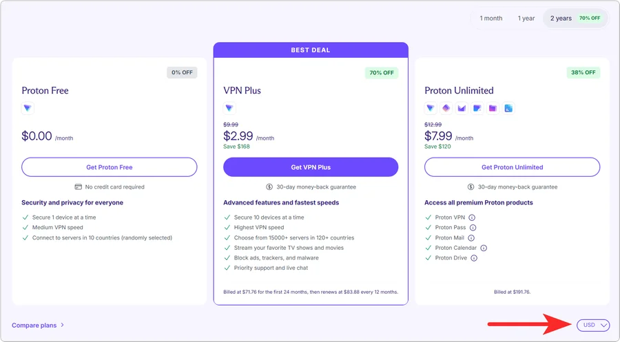 ProtonVPN 価格