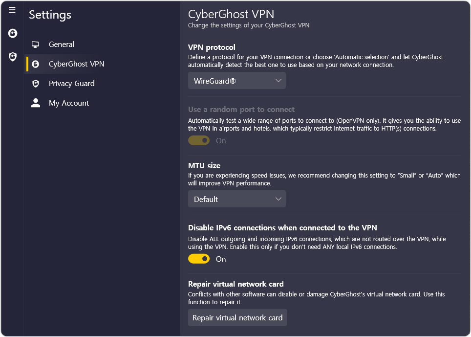 CyberGhost Wireguard